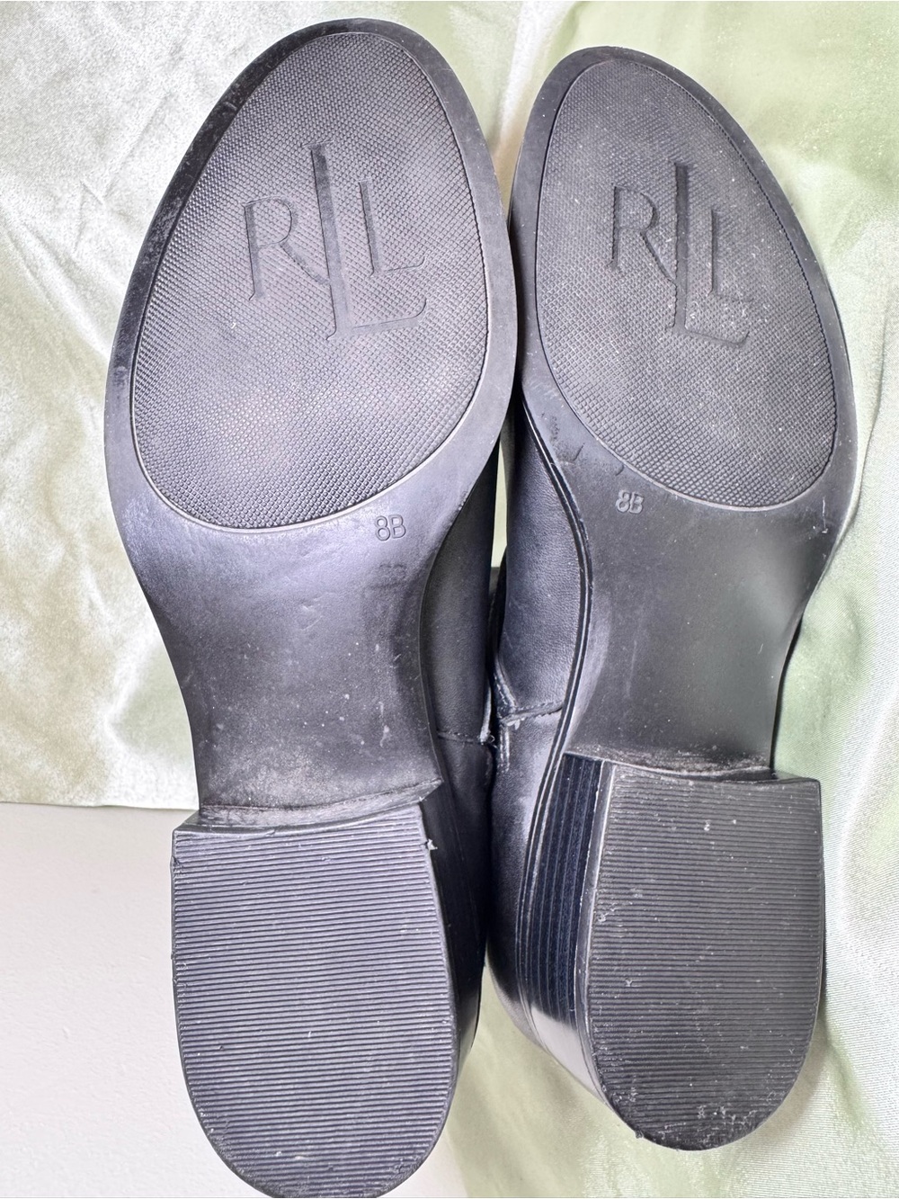 Ralph Lauren Maya Black Leather Mid-Calf Buckle Boots with Buckle Women’s size 8 - Picture 7 of 8